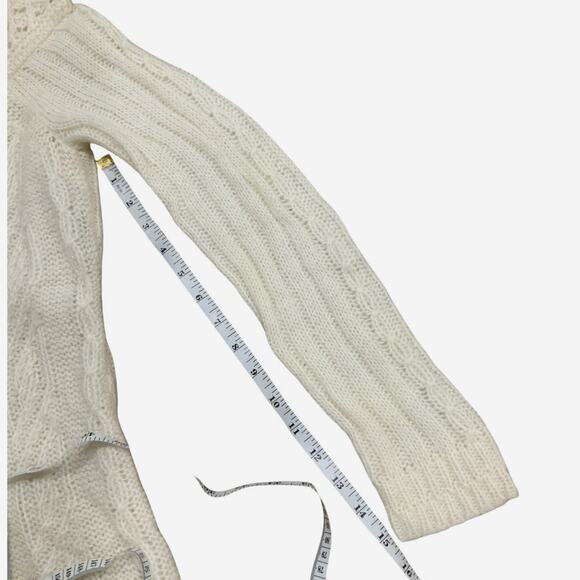 ANN TAYLOR LOFT Cream Cable Knit Boat Neck Sweater Size XS - Picture 5 of 6